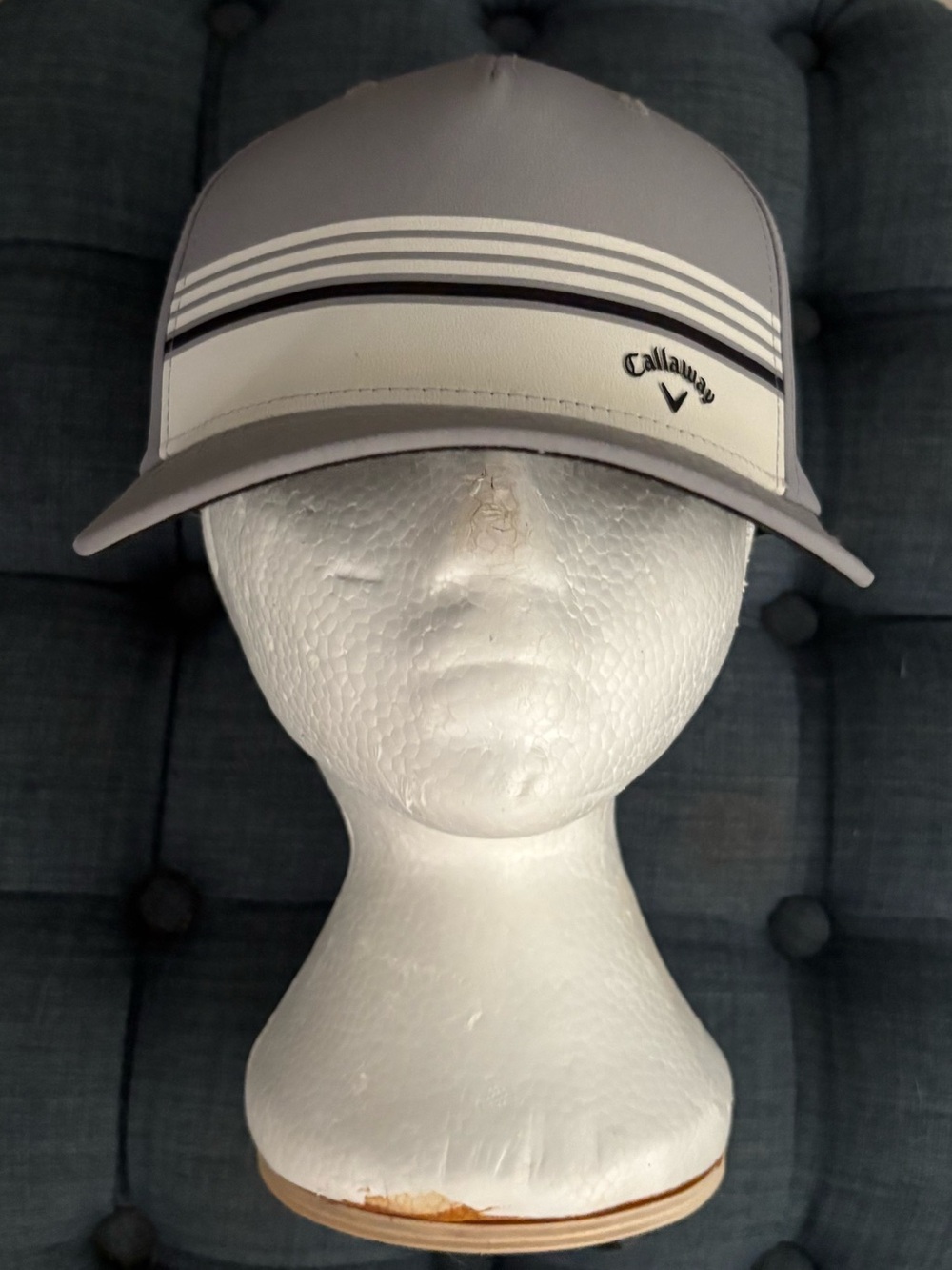 Callaway Grey and White Striped Performance Golf Hat